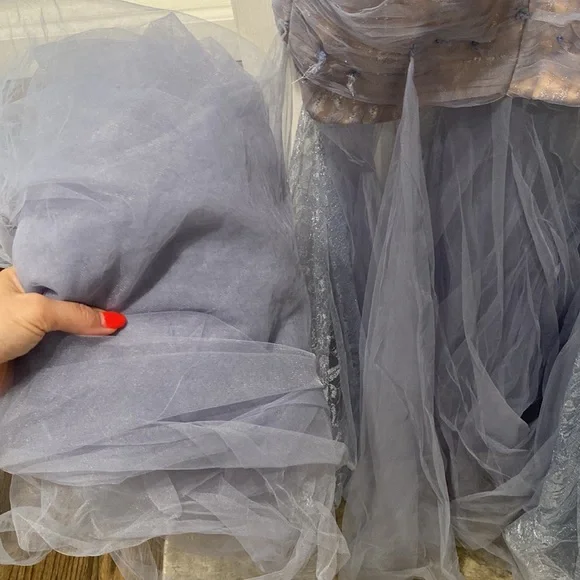 Tarik Ediz 96043 Illusion Long Sleeve Lace Bodice Tulle Mermaid Gown - Picture 12 of 12